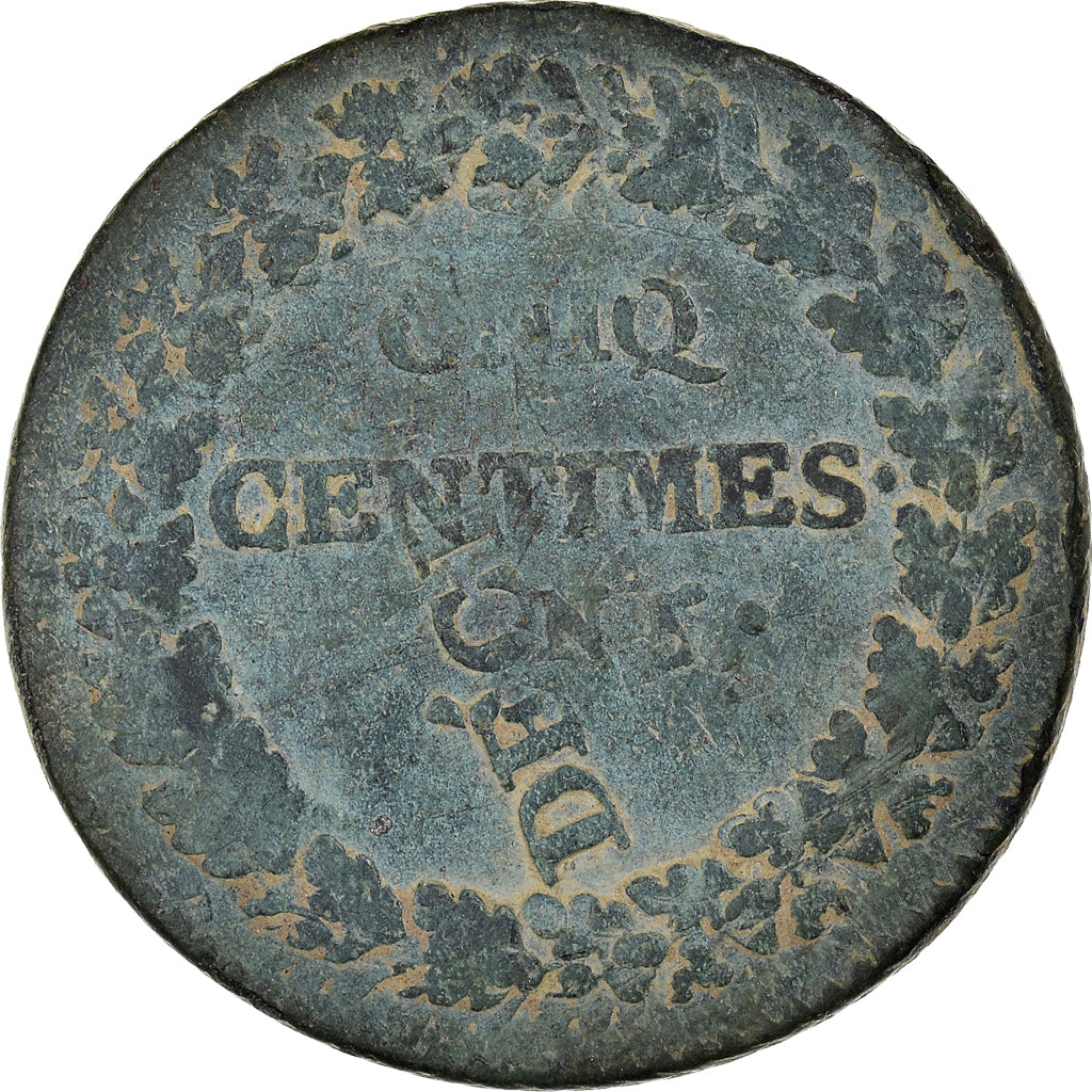 Coin, France, 5 Centimes, AN 5, Limoges, CNIQ refrappe du Décime, VF(20-25)