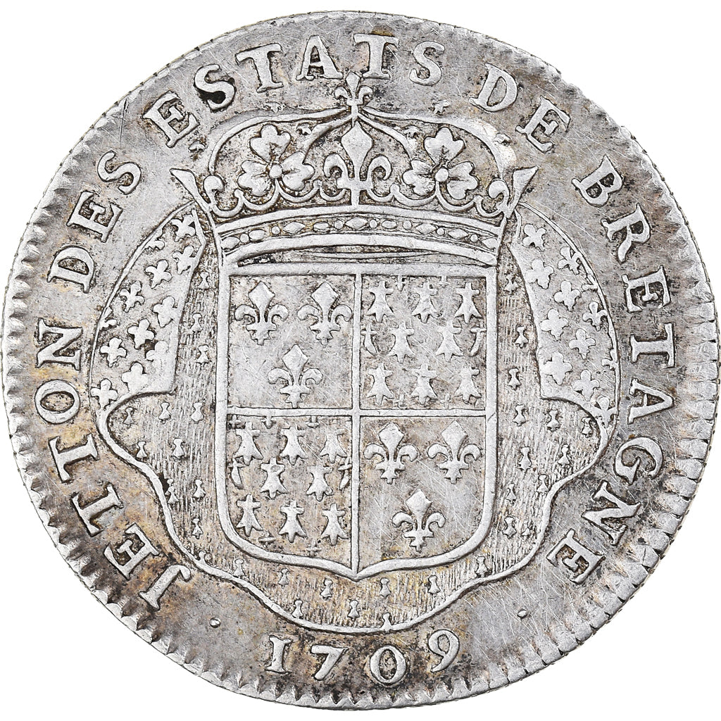 France, Token, Royal, Louis XV, États de Bretagne, Saint-Brieuc, 1709