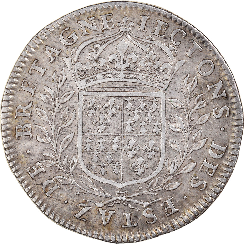 França, Token, Monarquia, Luís XIV, états de Bretagne, hermine, Undated (1657