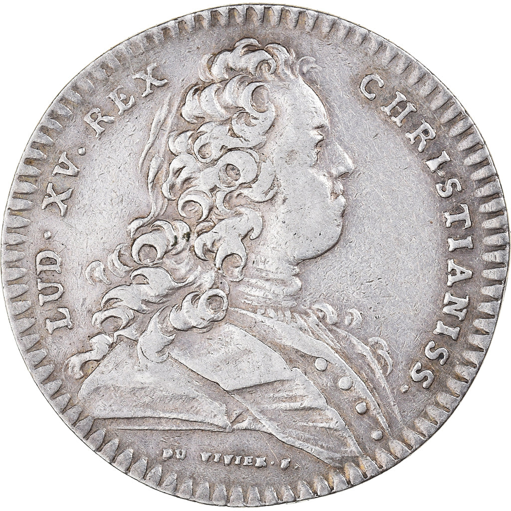 Francia, zeton, Louis XV, Ordre Militaire de Saint-Louis, Duvivier, BC+, Plata