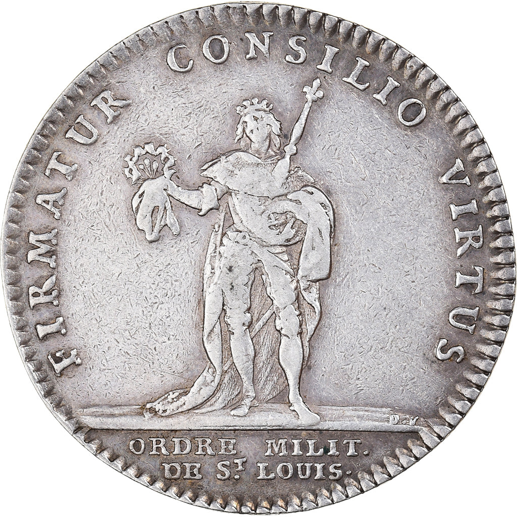 Francia, zeton, Louis XV, Ordre Militaire de Saint-Louis, Duvivier, BC+, Plata