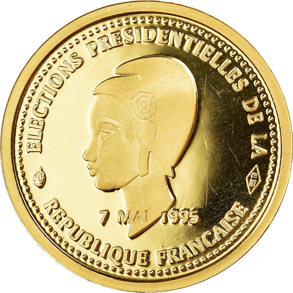 France, Medal, Jacques Chirac, Elections Présidentielles, 1995, MS(65-70), Gold