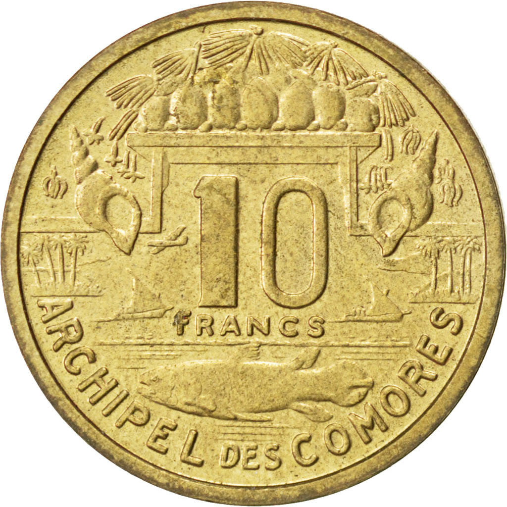 Coin, Comoros, 10 Francs, 1964, Paris, AU(55-58), Aluminium-Bronze, KM:E4