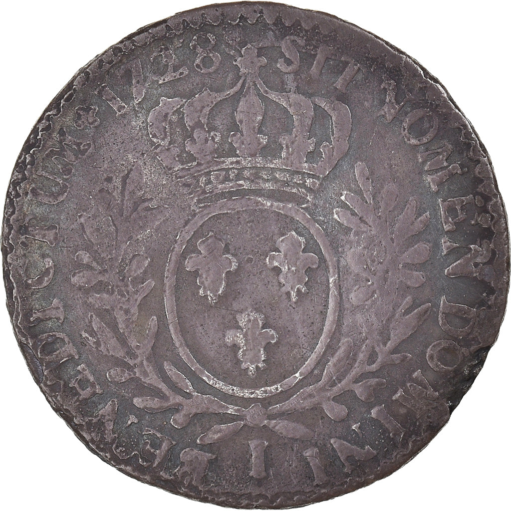 Münze, Frankreich, Louis XV, 12 Sols, 1/10 ECU, 1728, Limoges, SGE+, Silber
