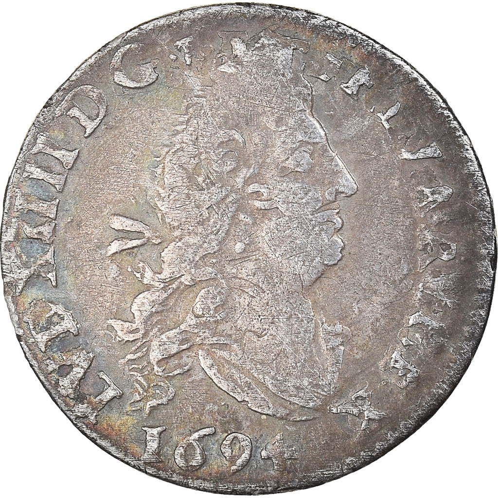 Moneta, Francja, Louis XIV, 4 Sols 2 Deniers, 1694, Uncertain Mint, VF(20-25)