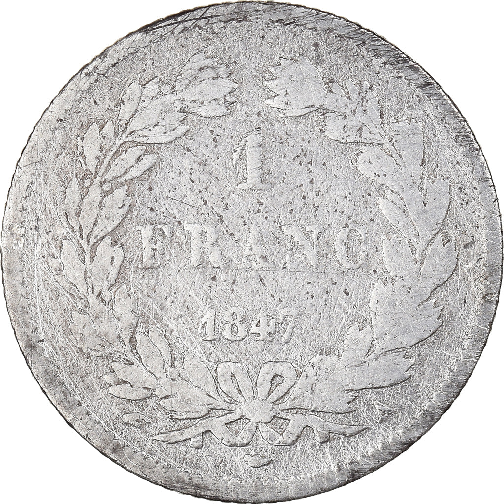 Coin, France, Louis-Philippe, Franc, 1847, Paris, VG(8-10), Silver, KM:748.1