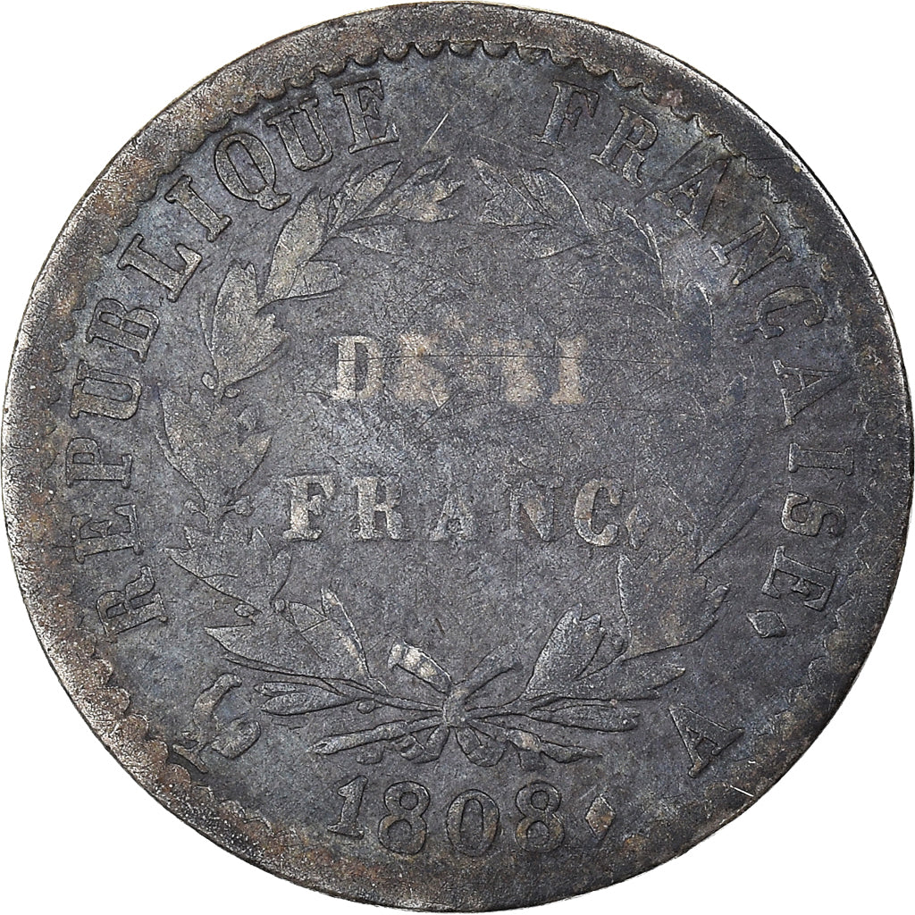Coin, France, Napoléon I, 1/2 Franc, 1808, Paris, VF(20-25), Silver, KM:680.1