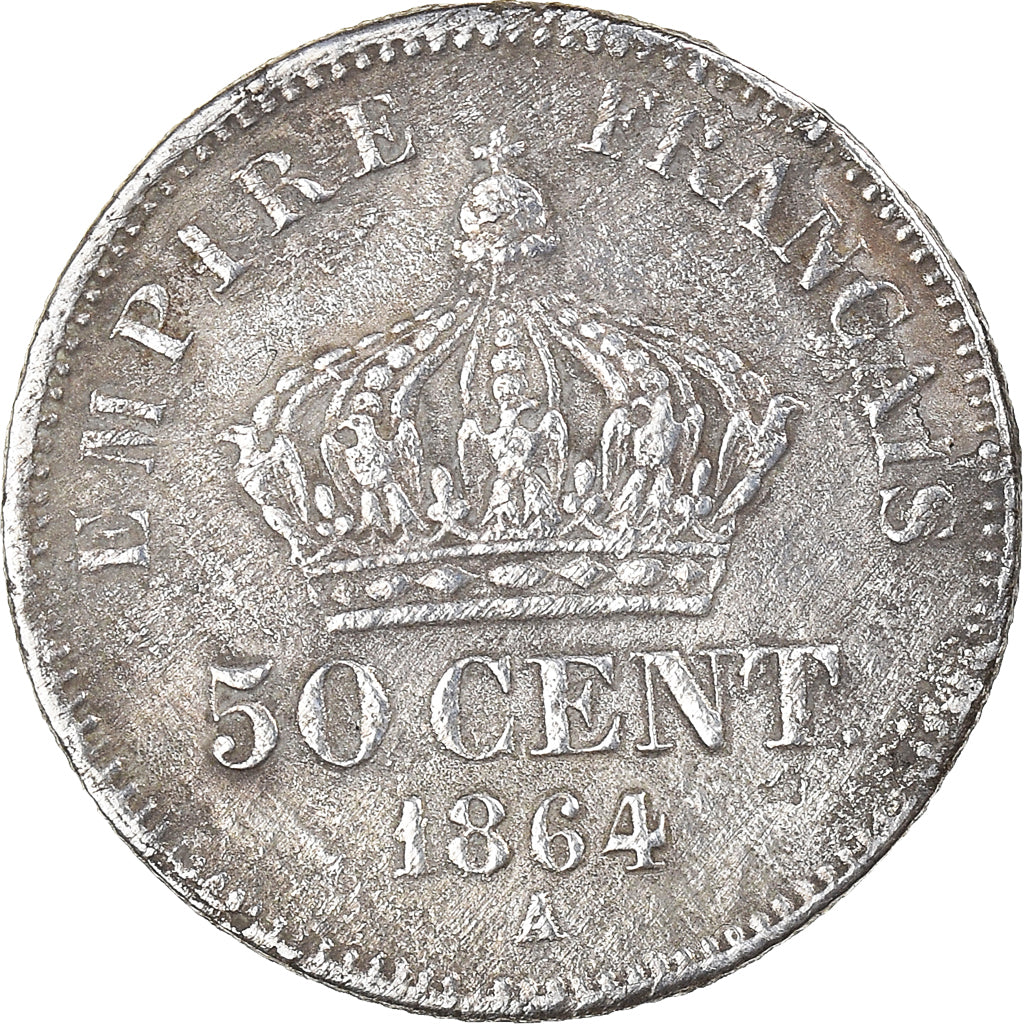 Monnaie, France, Napoleon III, 50 Centimes, 1864, Paris, TB, Argent