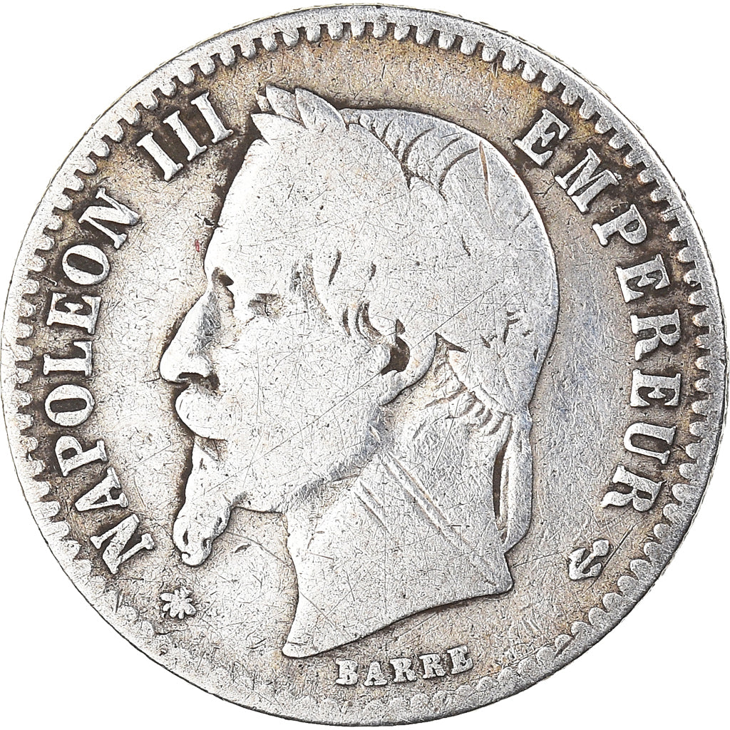 Moneta, Francia, Napoleon III, 50 Centimes, 1866, Paris, MB, Argento, KM:814.1