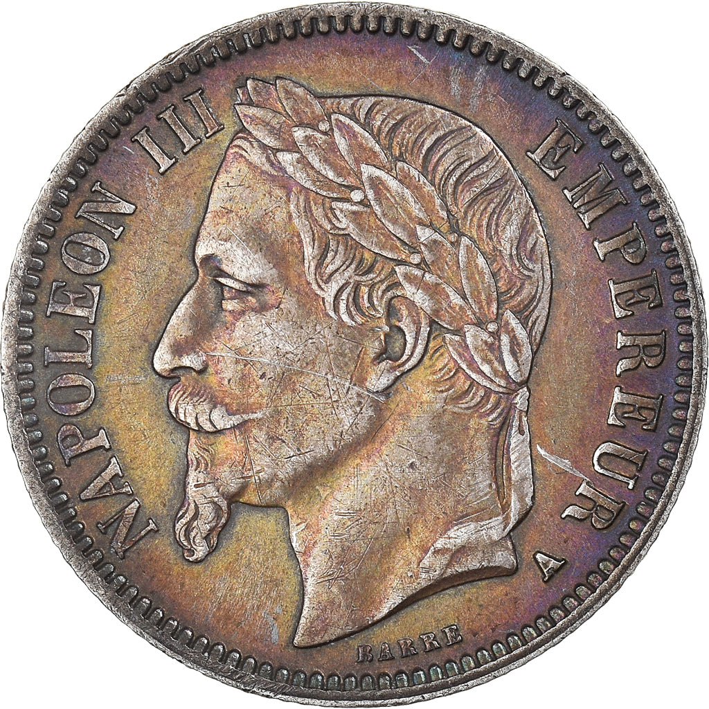 Monnaie, France, Napoleon III, Franc, 1867, Paris, TTB+, Argent, Gadoury:463