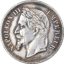 Munten, Frankrijk, Napoleon III, 2 Francs, 1869, Paris, ZF+, Zilver, KM:807.1