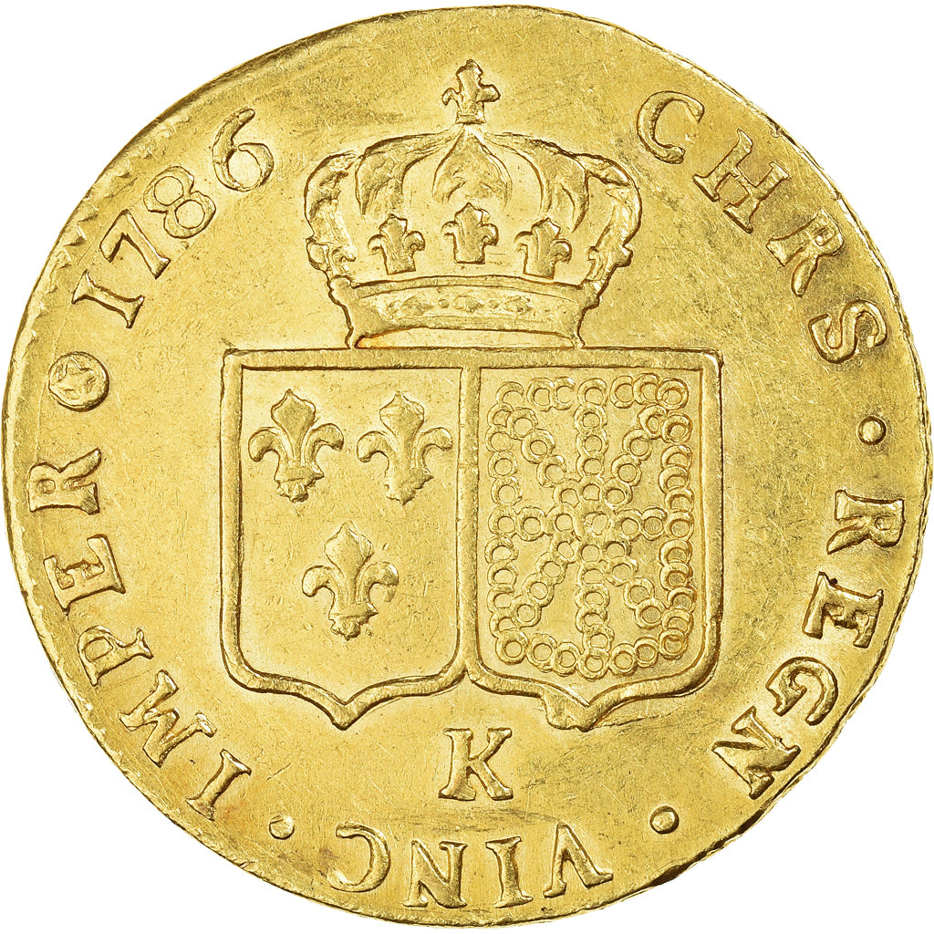 Coin, France, Louis XVI, 2 Louis D'or, 1786, Bordeaux, AU(50-53), Gold