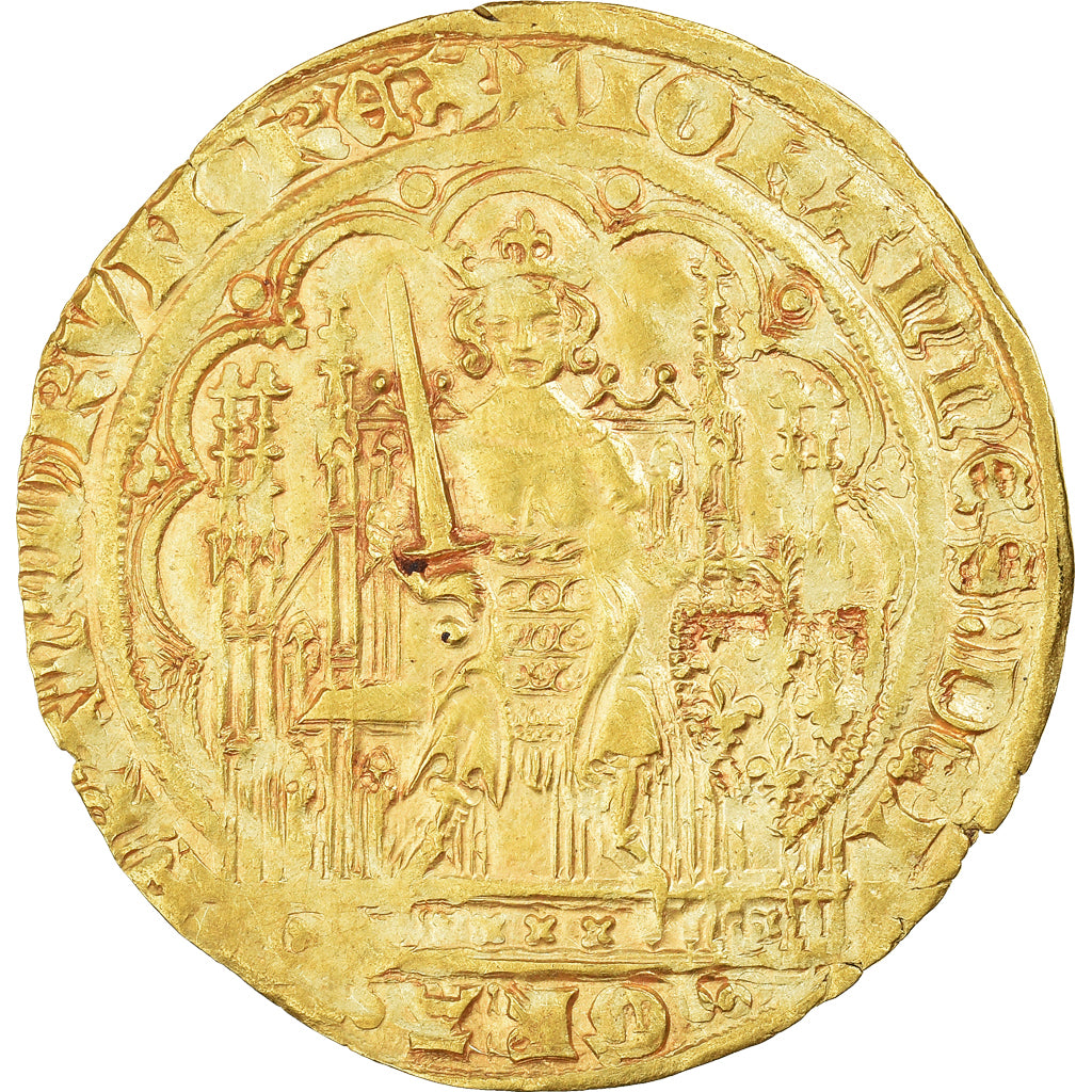 Monnaie, France, Jean II le Bon, Ecu d'or à la chaise, Ecu d'or, TTB+, Or