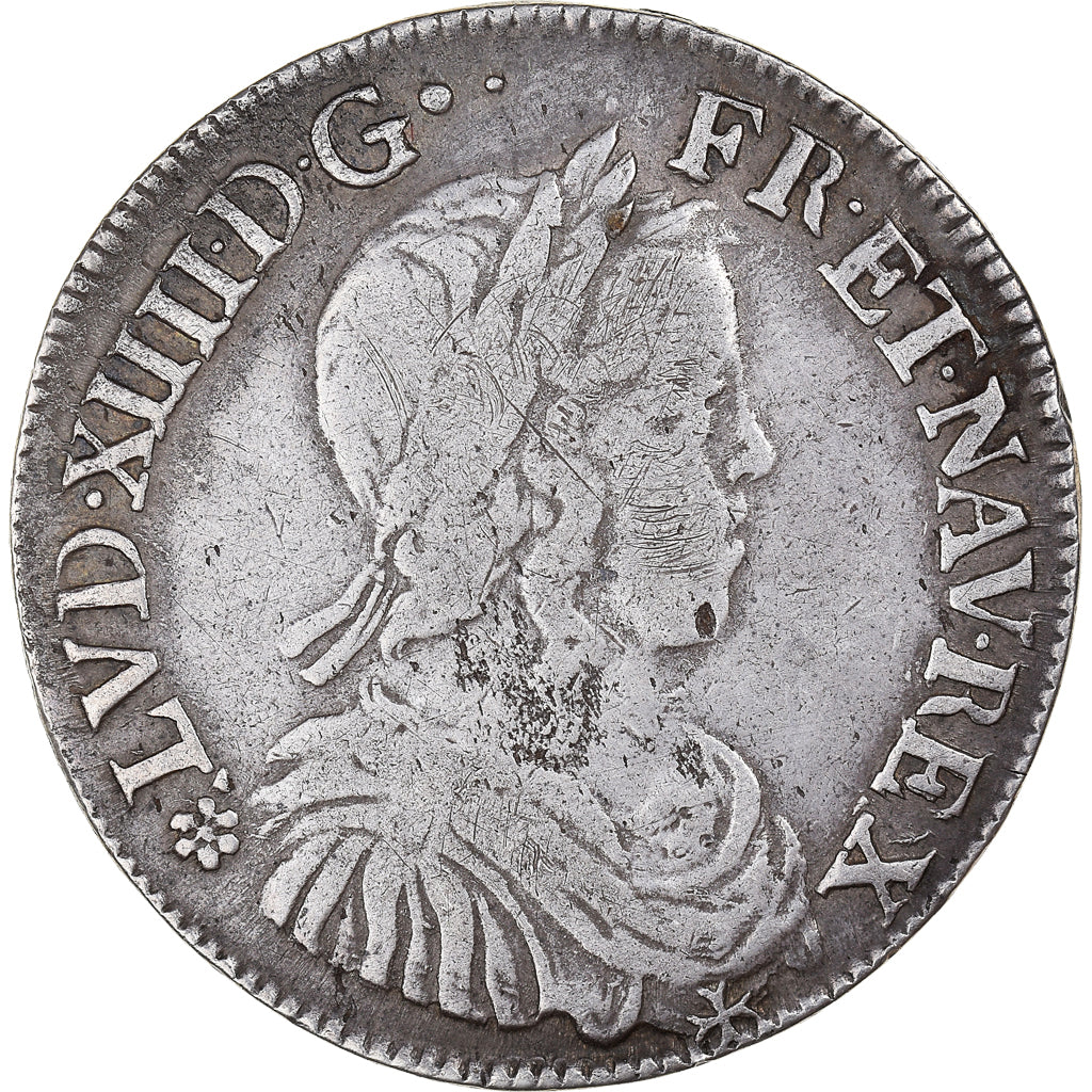 Münze, Frankreich, Louis XIV, 1/2 Écu à la mèche longue, 1652, Tours, S+