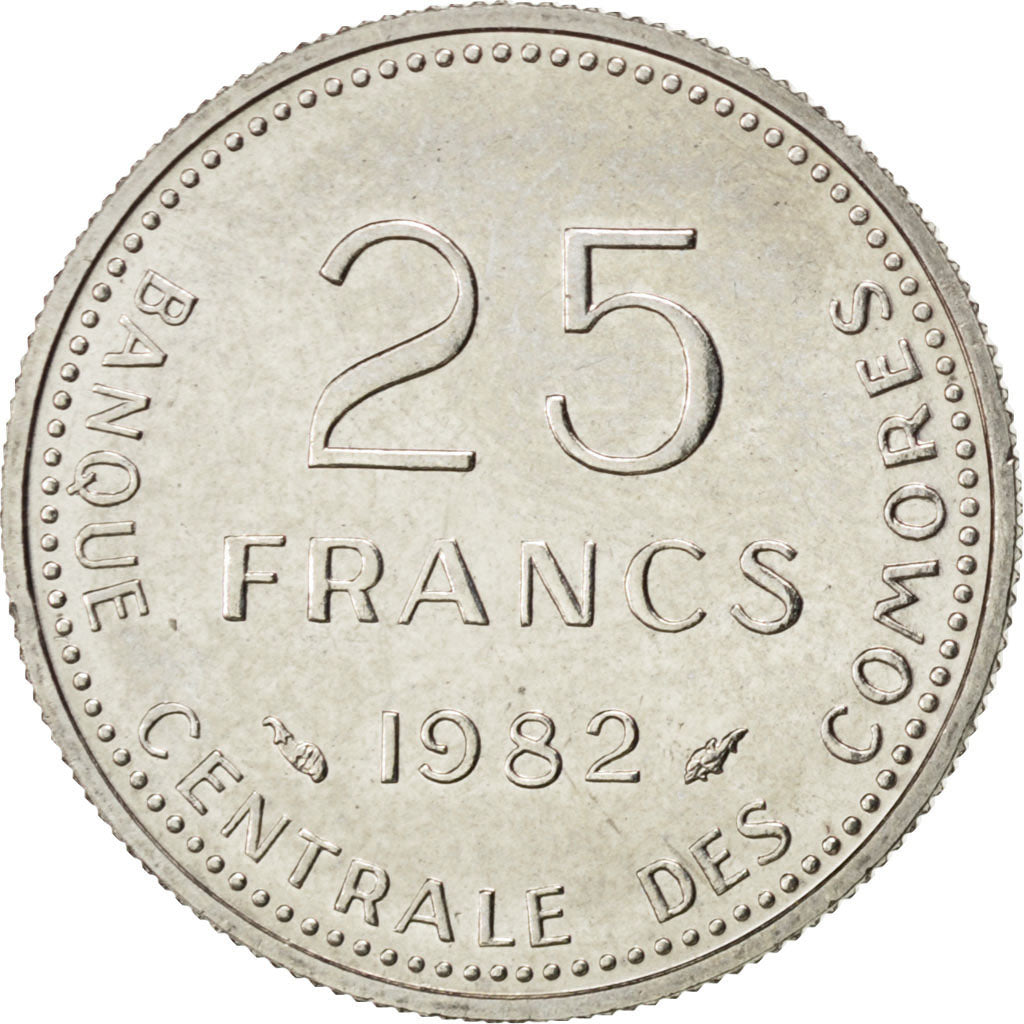 Comore, 25 Francs, 1982, Paris, SPL, Nichel, KM:E8