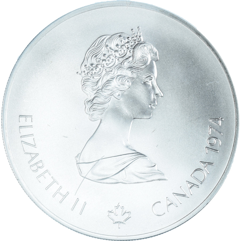 Coin, Canada, Elizabeth II, Canoeing, 5 Dollars, 1974, MS(65-70), Silver, KM:92