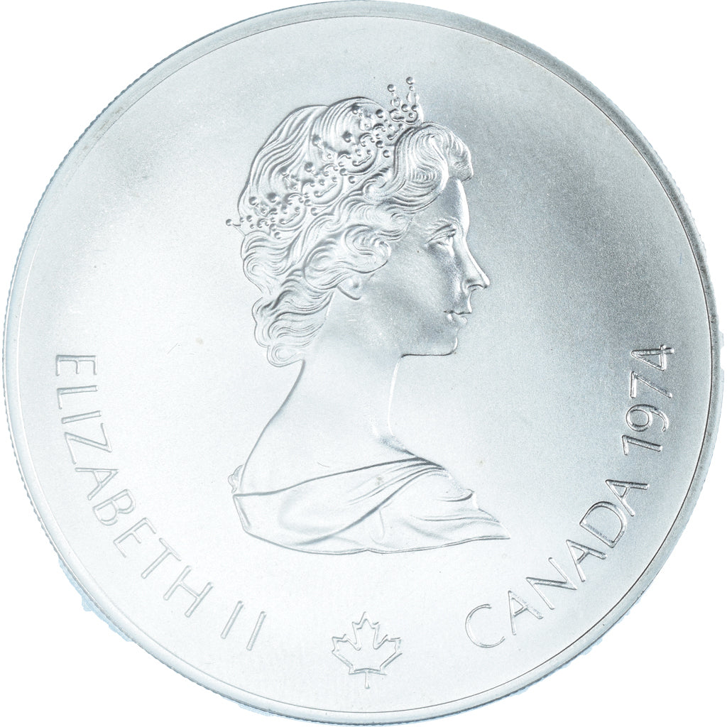 Coin, Canada, Elizabeth II, Canoeing, 5 Dollars, 1974, MS(65-70), Silver, KM:92