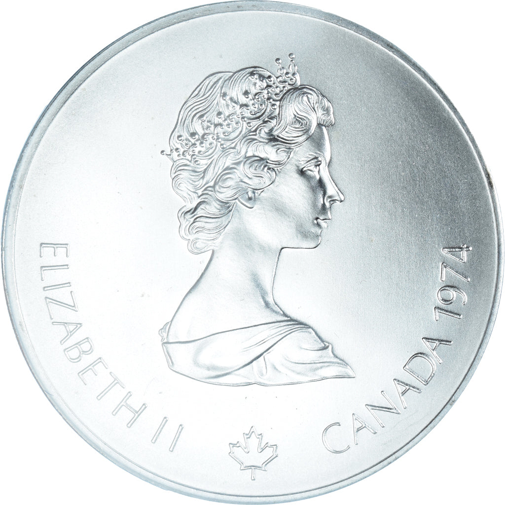 Coin, Canada, Elizabeth II, Rowing, 5 Dollars, 1974, MS(65-70), Silver, KM:91