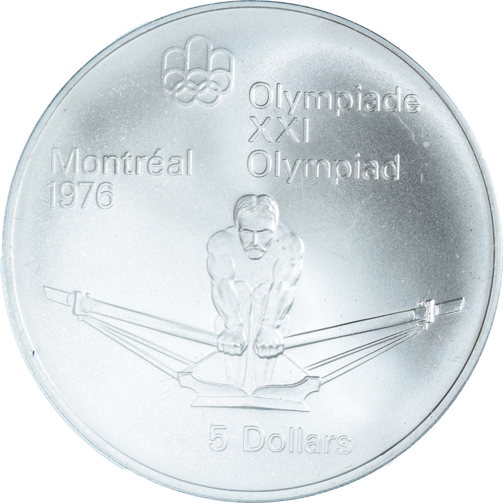 Coin, Canada, Elizabeth II, Rowing, 5 Dollars, 1974, MS(65-70), Silver, KM:91