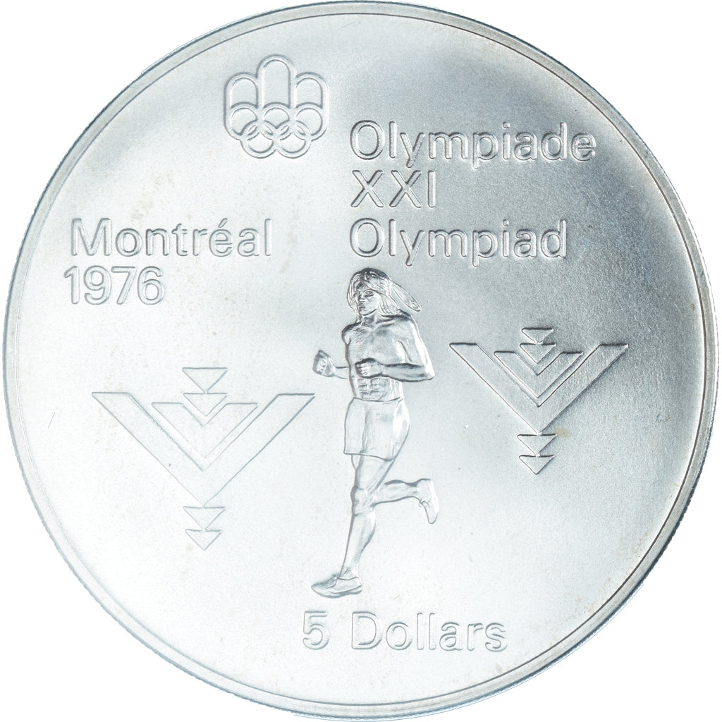 Coin, Canada, Elizabeth II, Marathon, 5 Dollars, 1975, MS(65-70), Silver, KM:98
