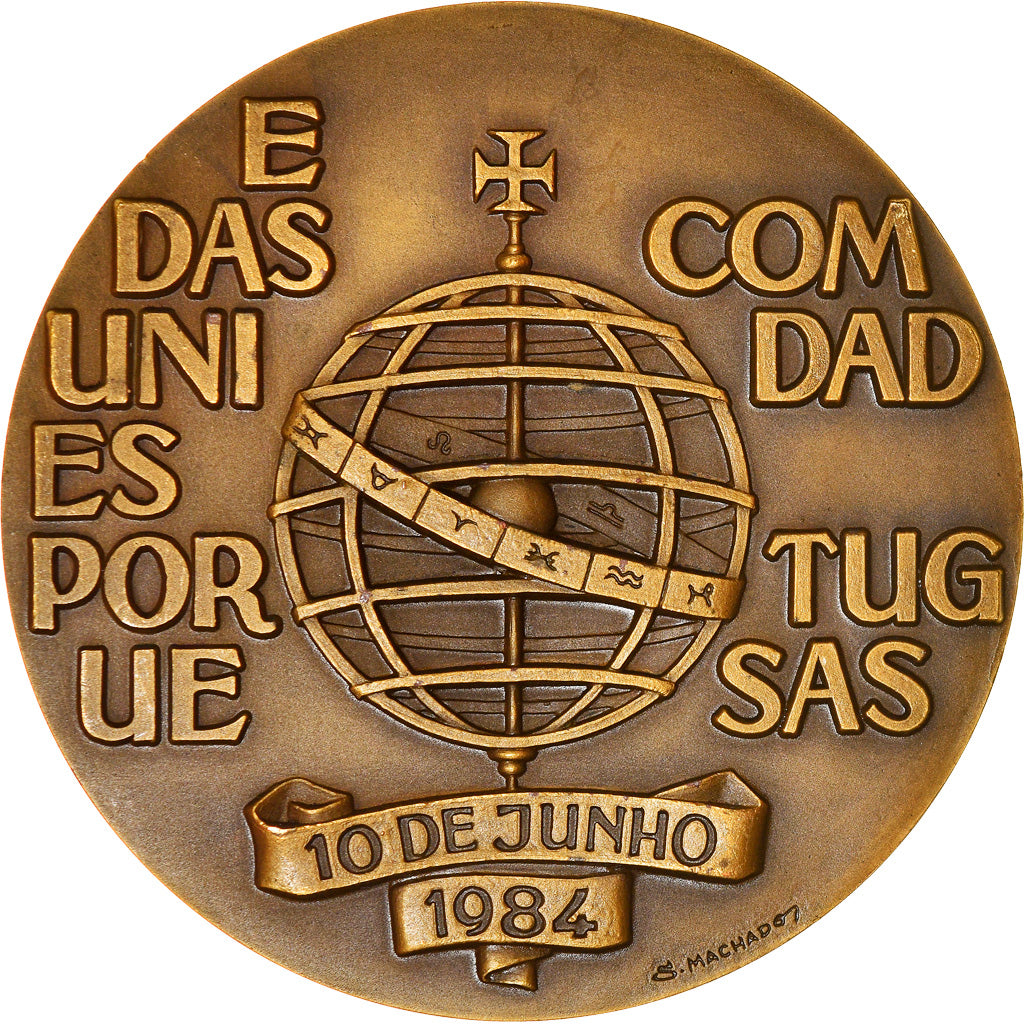 Portogallo, medaglia, Dia de Portugal de Camoes, 1984, Machado, SPL, Bronzo