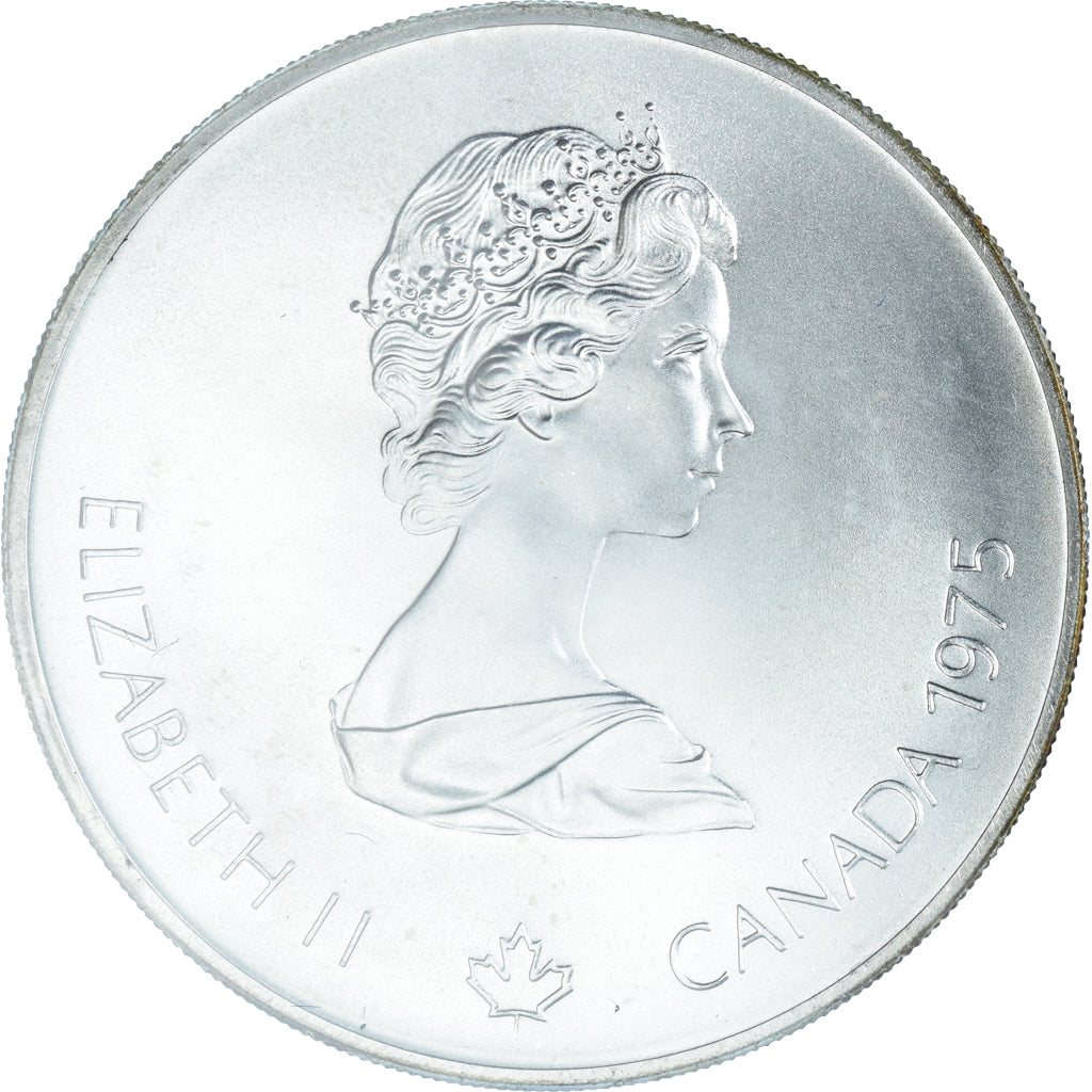 Coin, Canada, Elizabeth II, Swimming, 5 Dollars, 1975, MS(65-70), Silver, KM:100