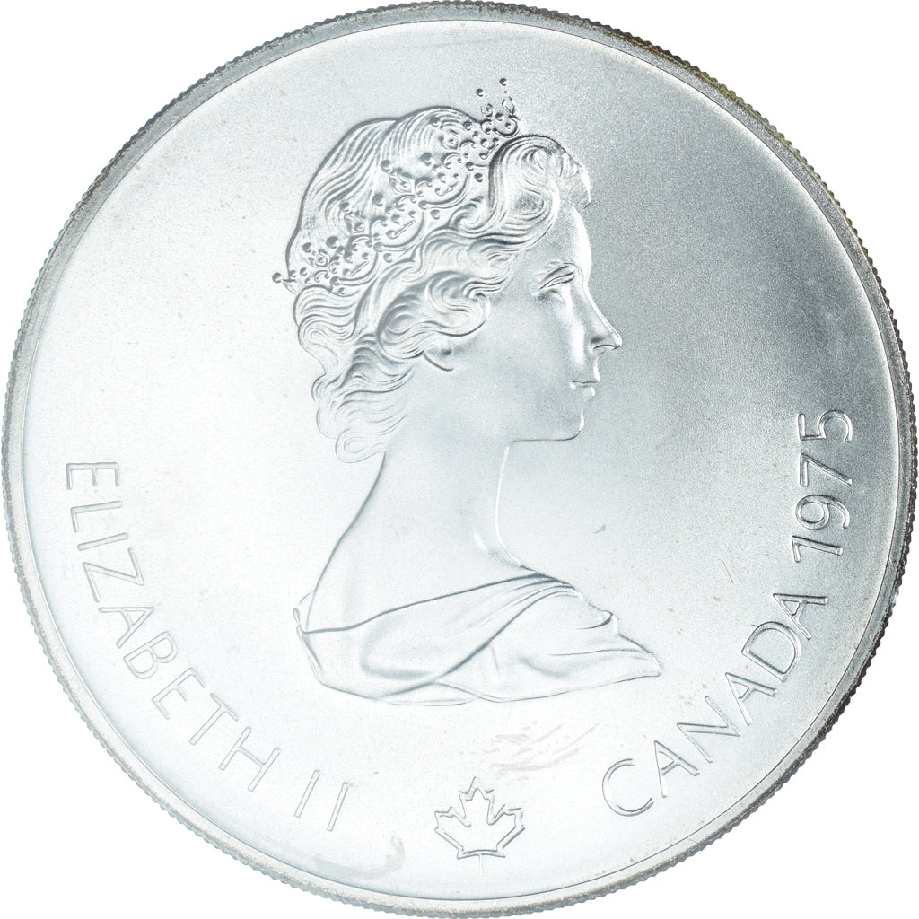 Coin, Canada, Elizabeth II, Swimming, 5 Dollars, 1975, MS(65-70), Silver, KM:100