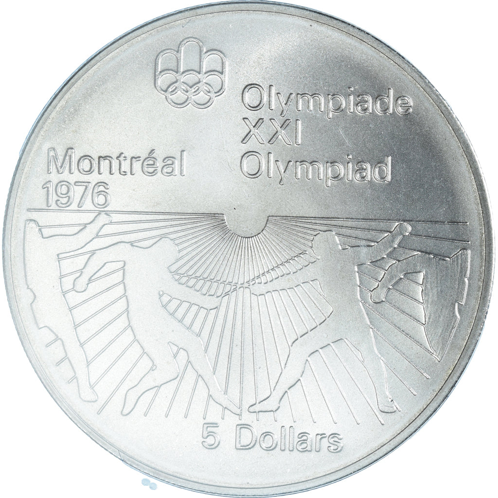 Coin, Canada, Elizabeth II, Fencing, 5 Dollars, 1976, MS(65-70), Silver, KM:107