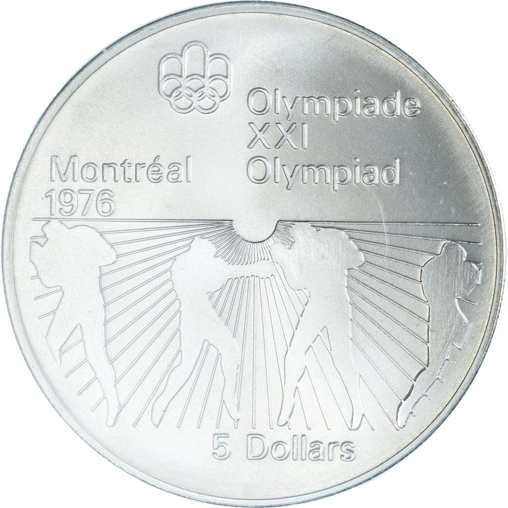 Coin, Canada, Elizabeth II, Boxing, 5 Dollars, 1976, MS(65-70), Silver, KM:108