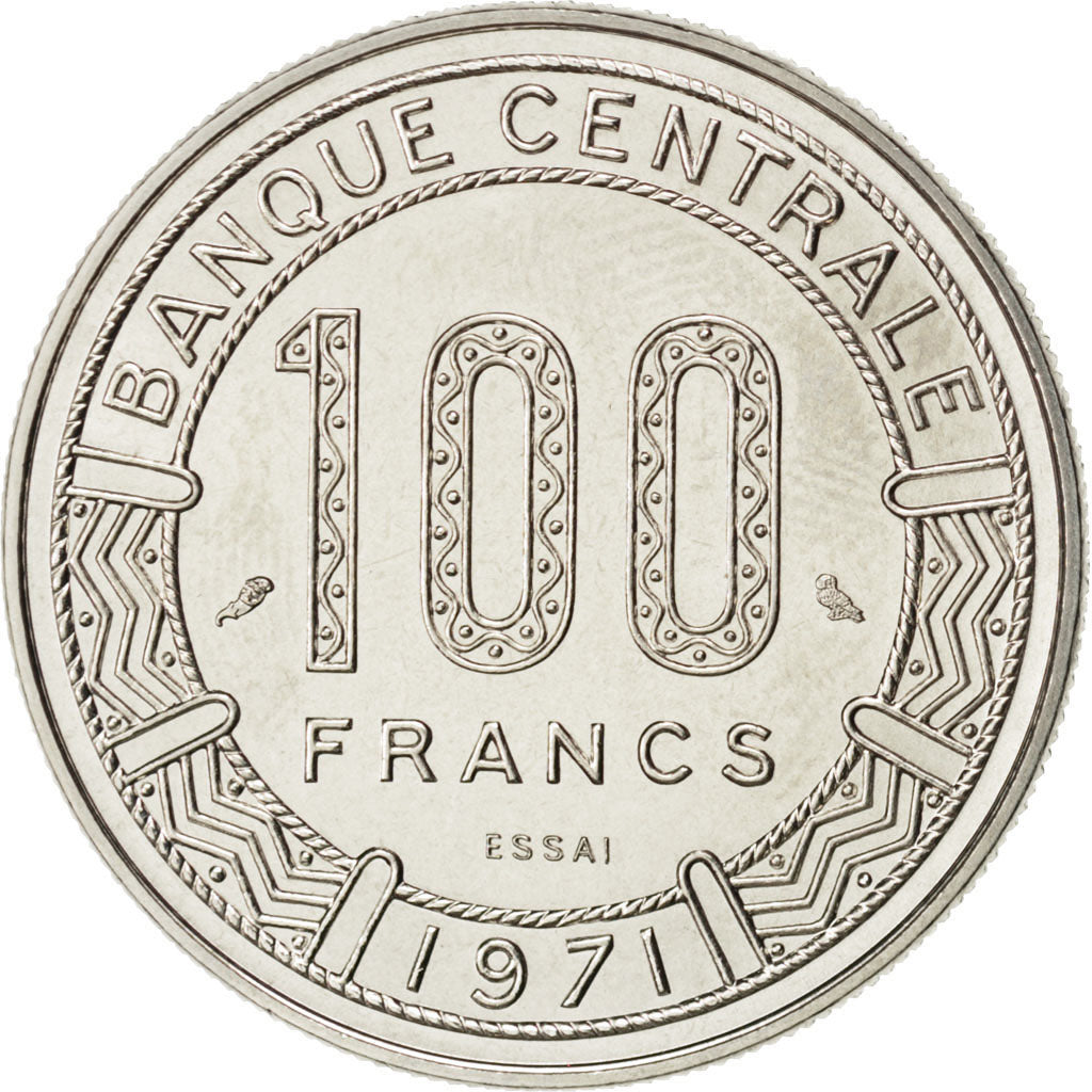 Coin, Gabon, 100 Francs, 1971, Paris, MS(63), Nickel, KM:E3
