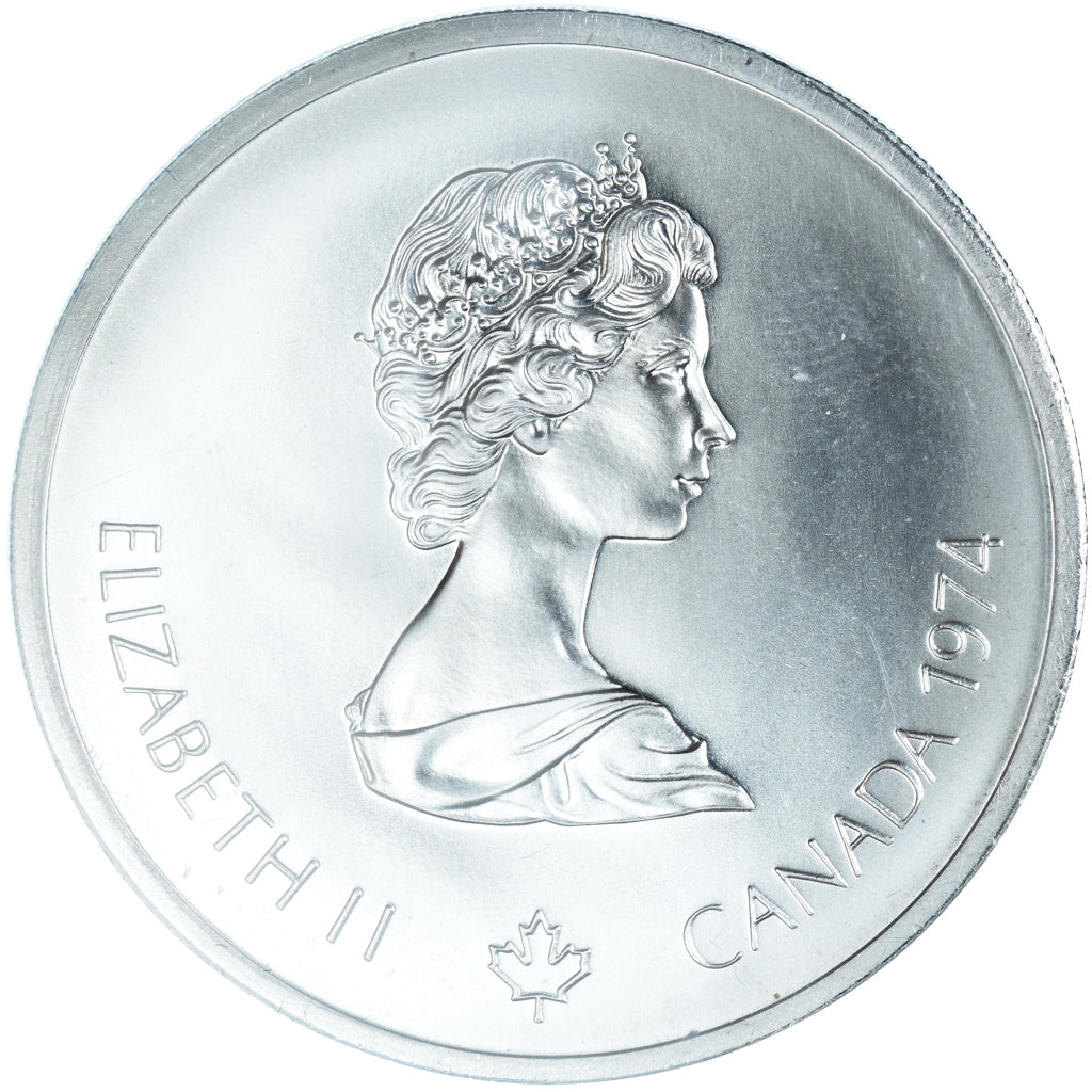 Coin, Canada, Elizabeth II, Lacrosse, 10 Dollars, 1974, MS(65-70), Silver, KM:96