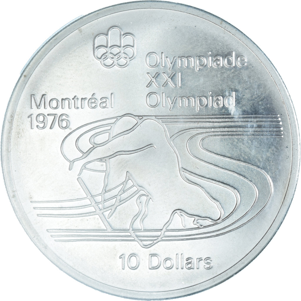 Coin, Canada, Elizabeth II, Canoeing, 10 Dollars, 1975, MS(65-70), Silver