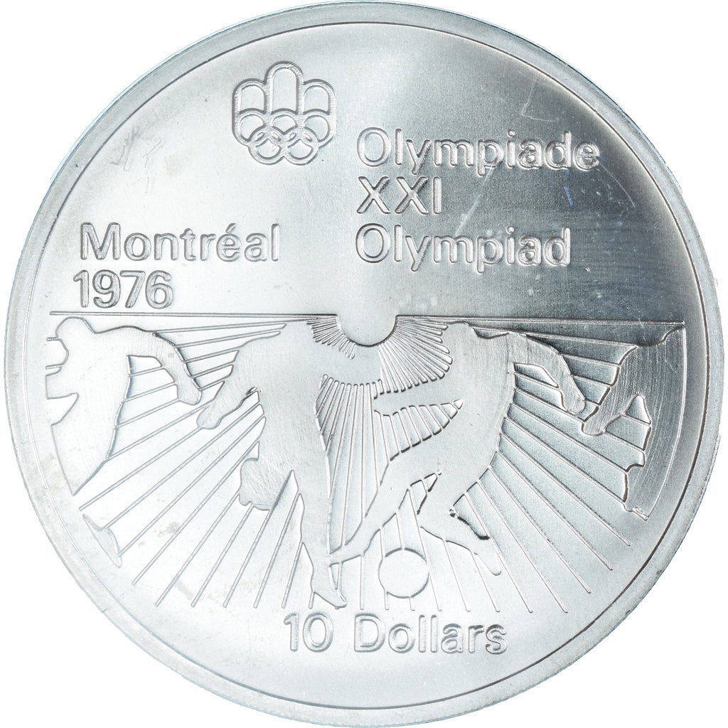 Coin, Canada, Elizabeth II, Soccer, 10 Dollars, 1976, MS(65-70), Silver, KM:111