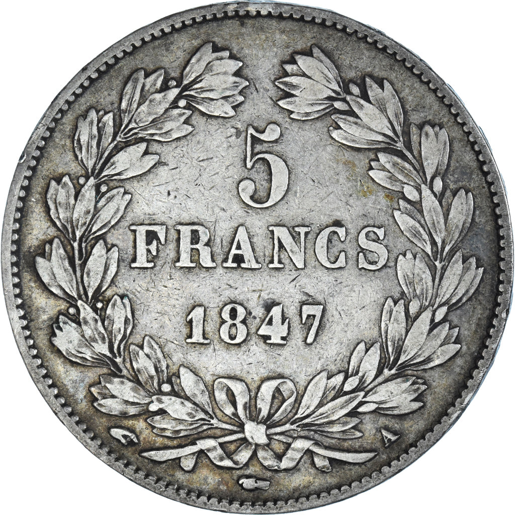 Coin, France, Louis-Philippe, 5 Francs, 1847, Paris, EF(40-45), Silver