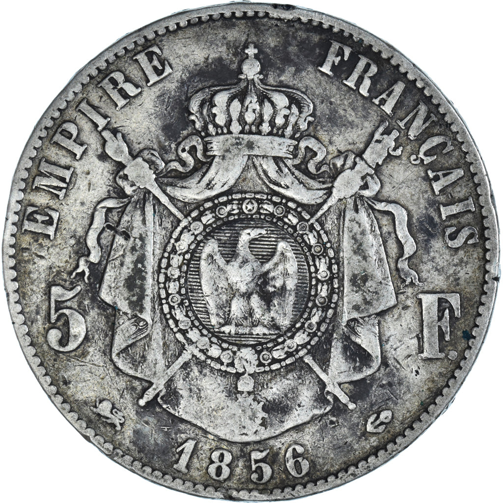 Monnaie, France, Napoleon III, 5 Francs, 1856, Lyon, TB, Argent, Gadoury:734
