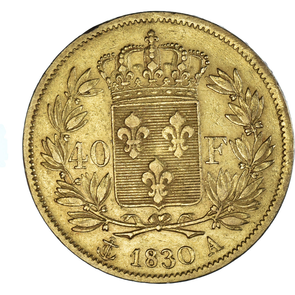 Coin, France, Charles X, 40 Francs, 1830, Paris, VF(30-35), Gold, KM:721.1