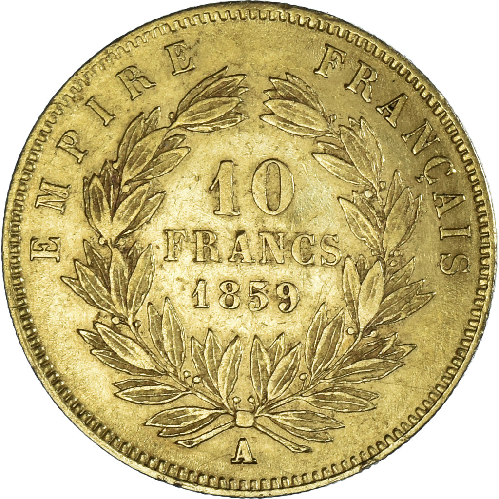 Coin, France, Napoleon III, 10 Francs, 1859, Paris, EF(40-45), Gold