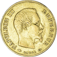 Moneda, Francia, Napoleon III, 10 Francs, 1860, Paris, MBC, Oro, KM:784.3