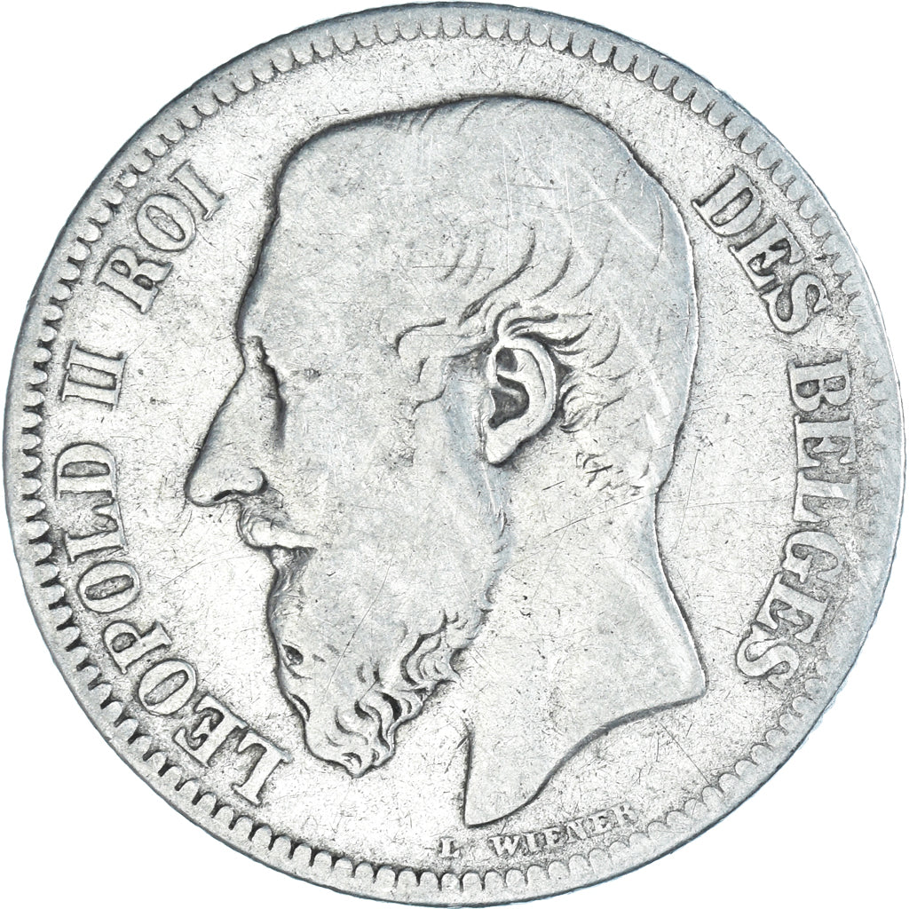 Coin, Belgium, Leopold II, 2 Francs, 2 Frank, 1866, F(12-15), Silver, KM:30.1
