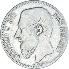 Coin, Belgium, Leopold II, 2 Francs, 2 Frank, 1866, F(12-15), Silver, KM:30.1