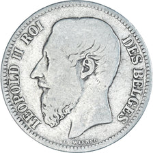 Coin, Belgium, Leopold II, 2 Francs, 2 Frank, 1866, F(12-15), Silver, KM:30.1