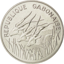 GABON, 100 Francs, 1975, Paris, KM #E6, MS(63), Nickel, 7.00
