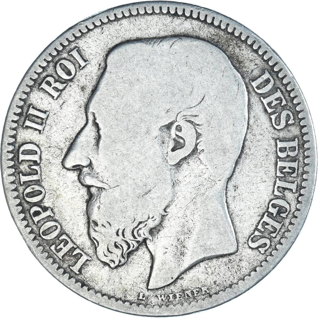 Coin, Belgium, Leopold II, 2 Francs, 2 Frank, 1867, Brussels, F(12-15), Silver