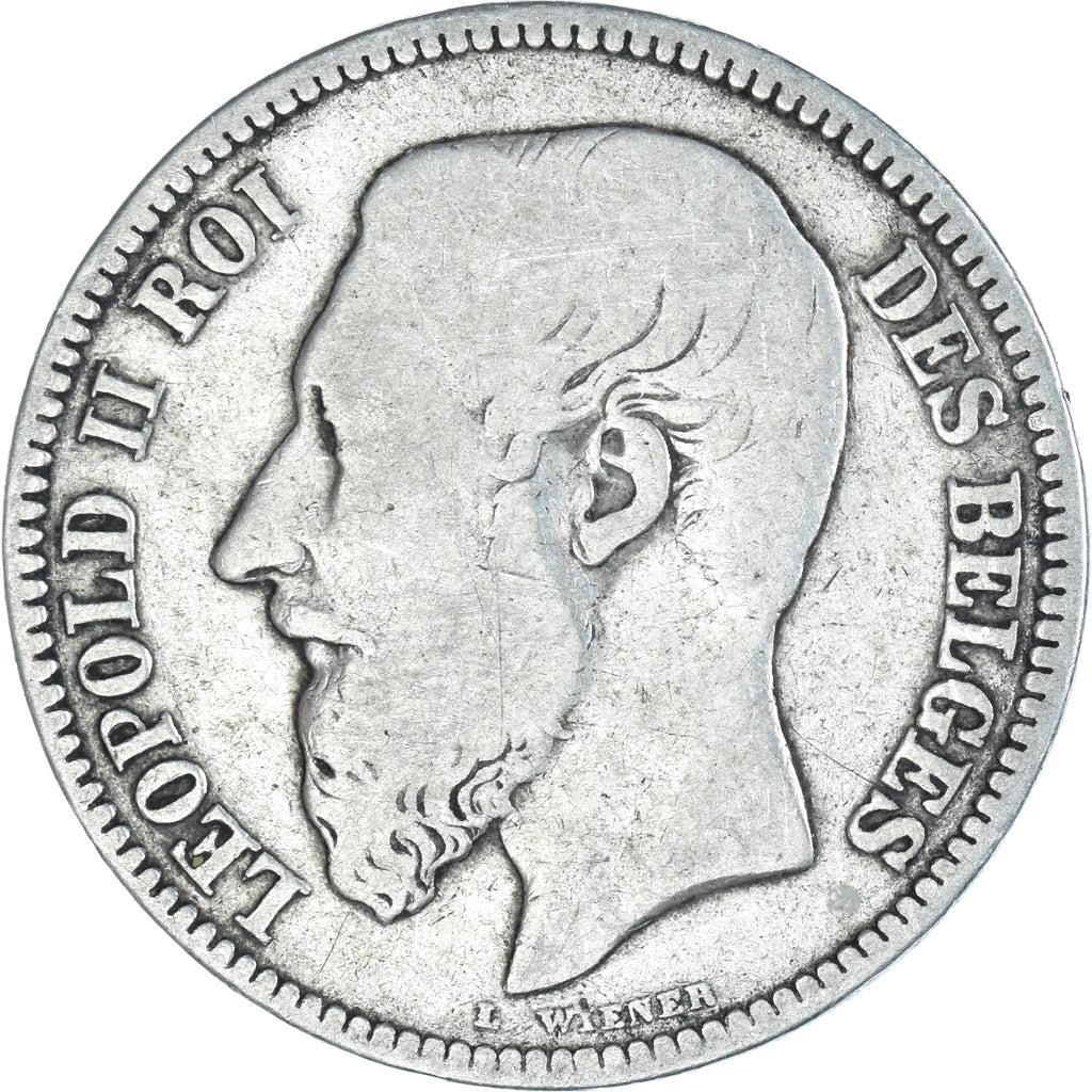Coin, Belgium, Leopold II, 2 Francs, 2 Frank, 1867, Brussels, F(12-15), Silver