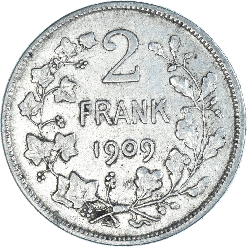 Coin, Belgium, 2 Francs, 2 Frank, 1909, VF(30-35), Silver, KM:59