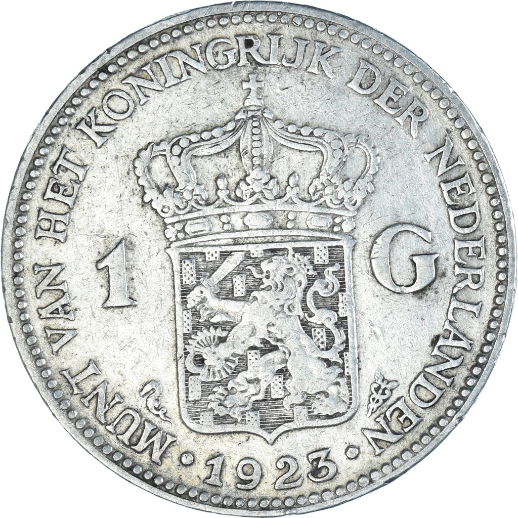 Coin, Netherlands, Wilhelmina I, Gulden, 1923, VF(30-35), Silver, KM:161.1