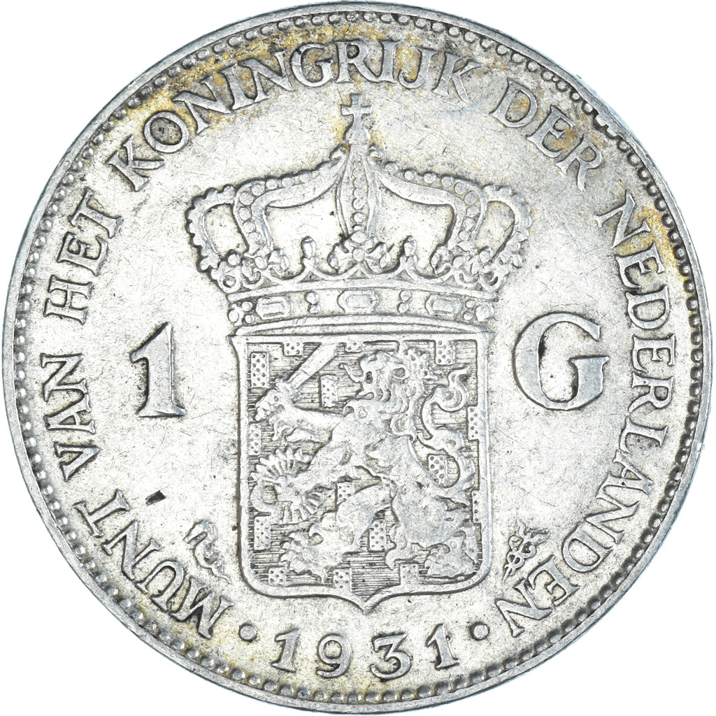 Coin, Netherlands, Wilhelmina I, Gulden, 1931, Utrecht, EF(40-45), Silver