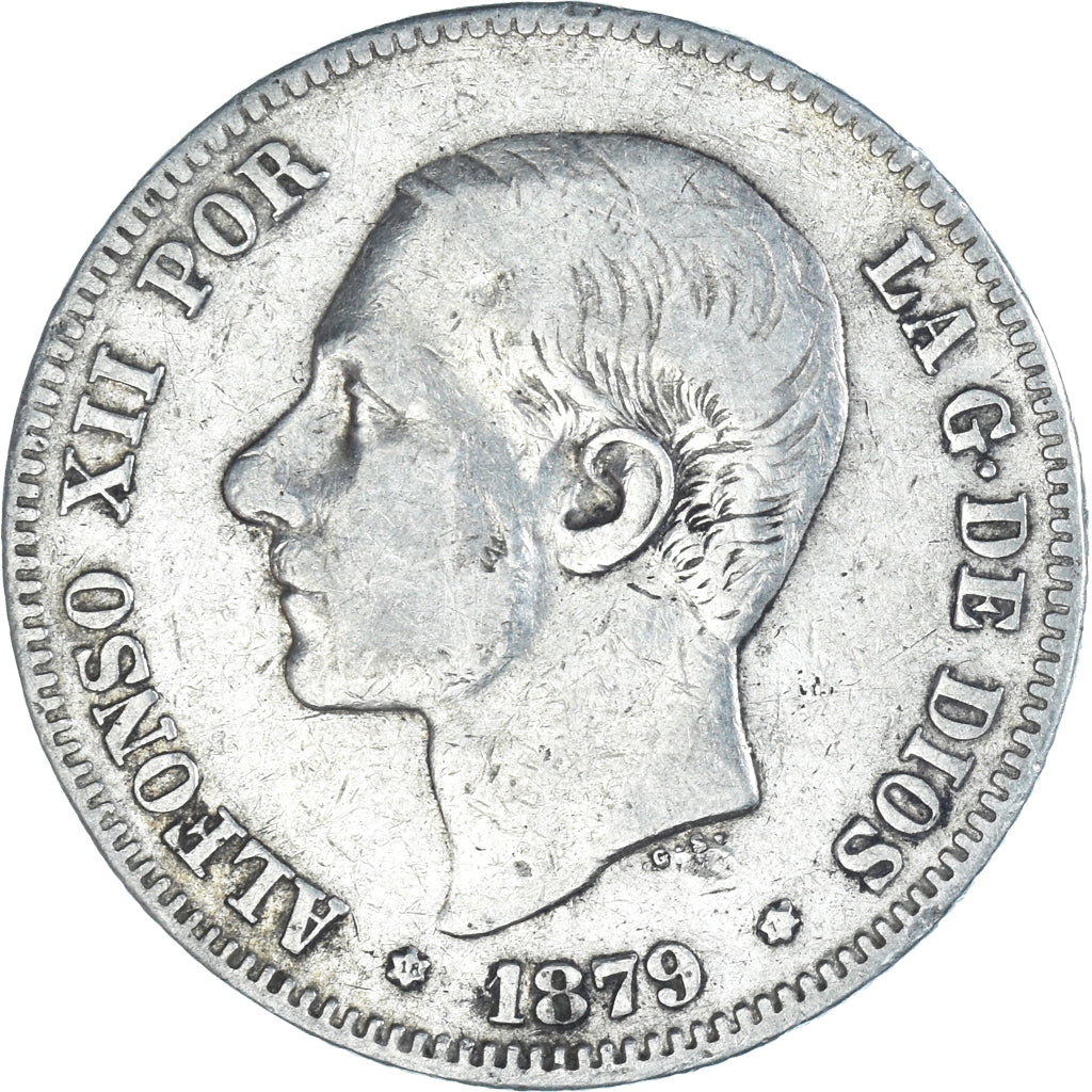 Monnaie, Espagne, Alfonso XII, 2 Pesetas, 1879, Madrid, TB, Argent, KM:678.1