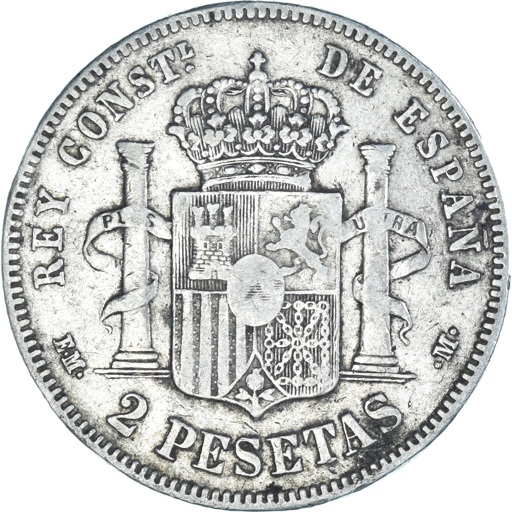 Monnaie, Espagne, Alfonso XII, 2 Pesetas, 1879, Madrid, TB, Argent, KM:678.1