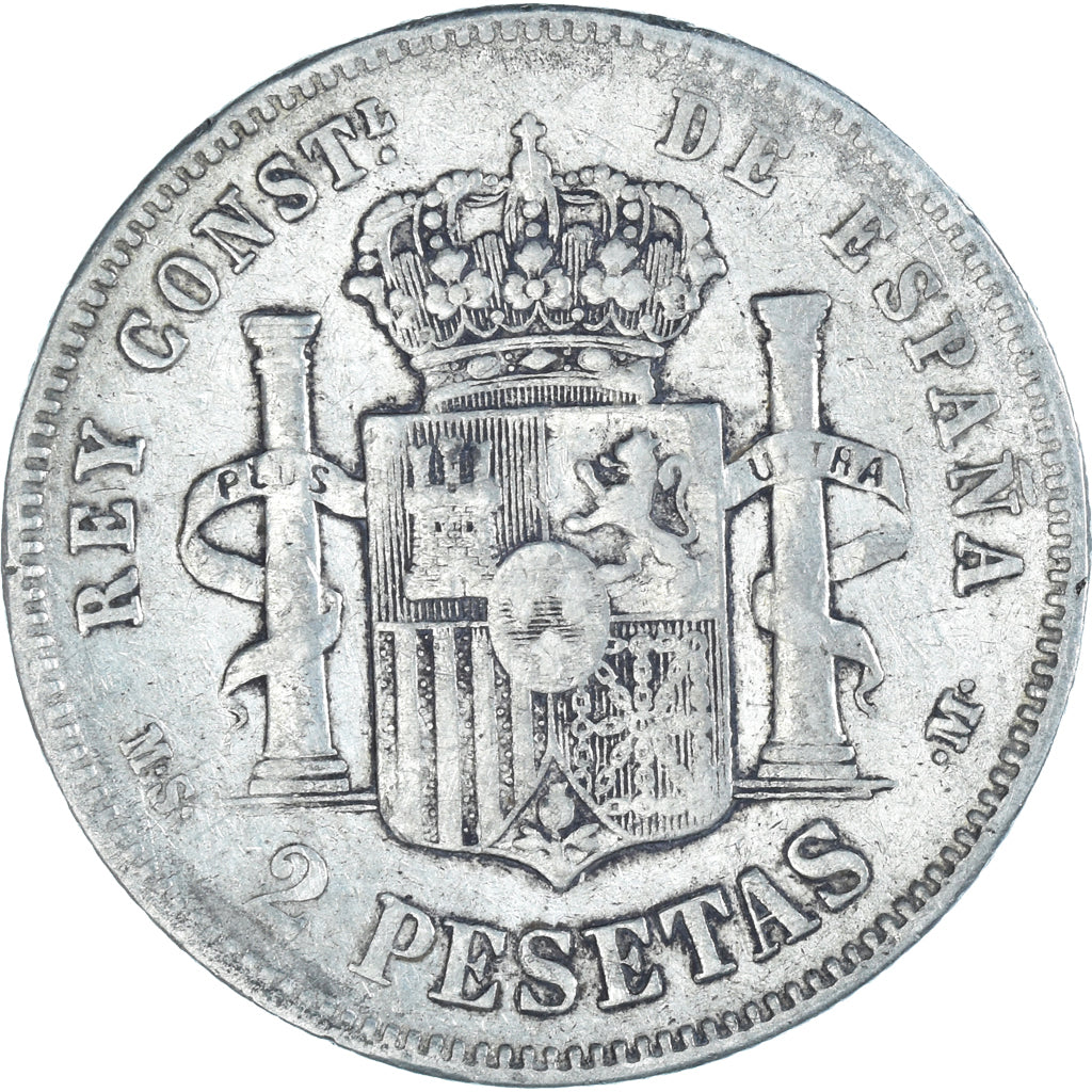 Coin, Spain, Alfonso XII, 2 Pesetas, 1884, Madrid, VF(30-35), Silver, KM:678.2
